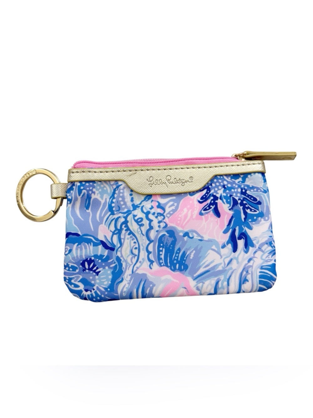 Lilly Pulitzer Zip Up ID Holder Wallet Zipper Coin Pouch